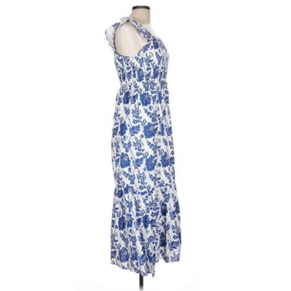THML - 100% cotton Penelope blue &white floral sleeveless sundress - Picture 7 of 15